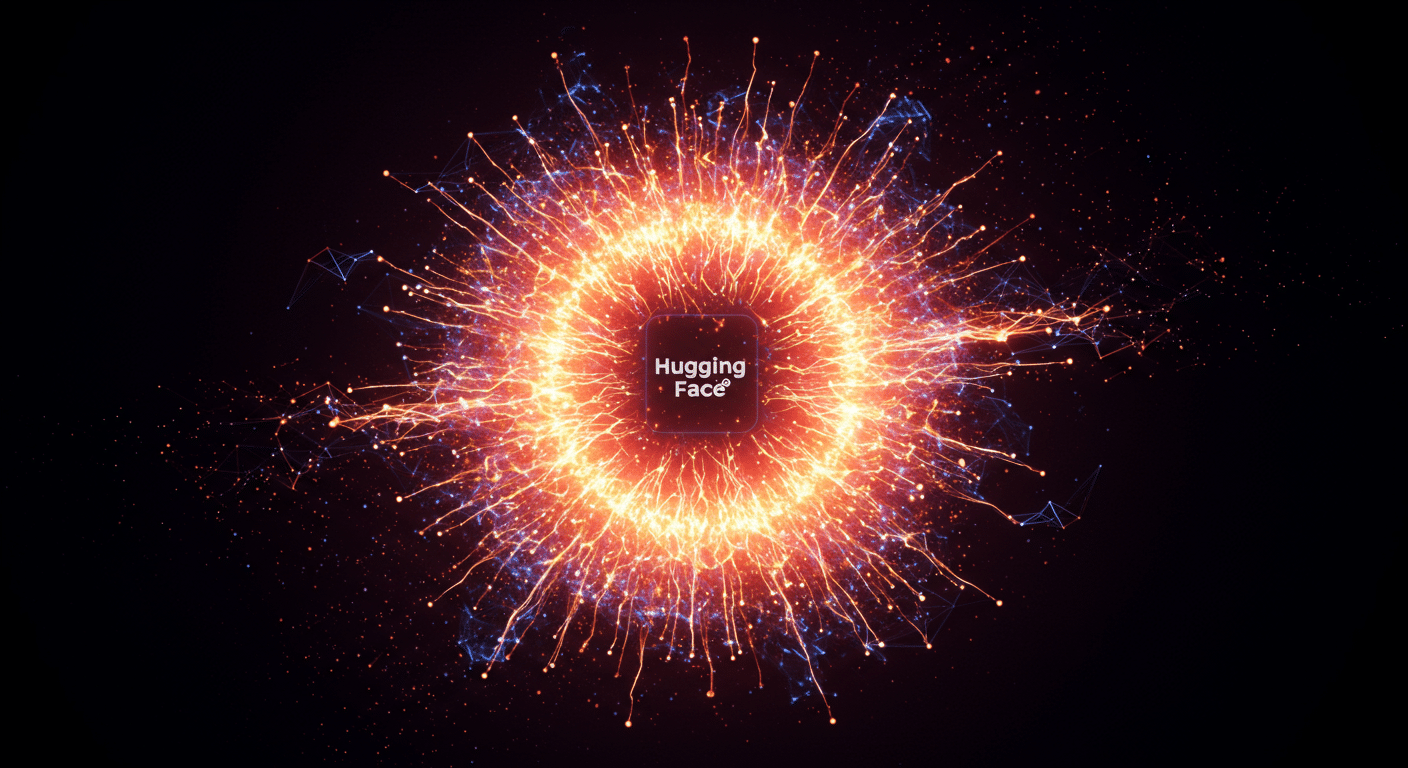 Eye-catching visual of Hugging Face and AI technology vibes