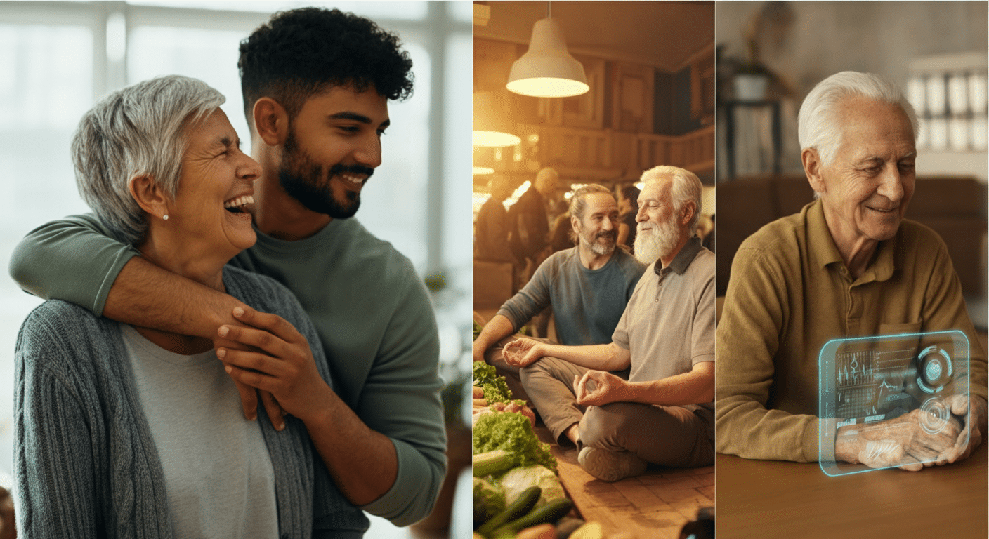 Visual intro to Healthy Longevity Wellness Trends Personalized Health and modern lifestyle concept