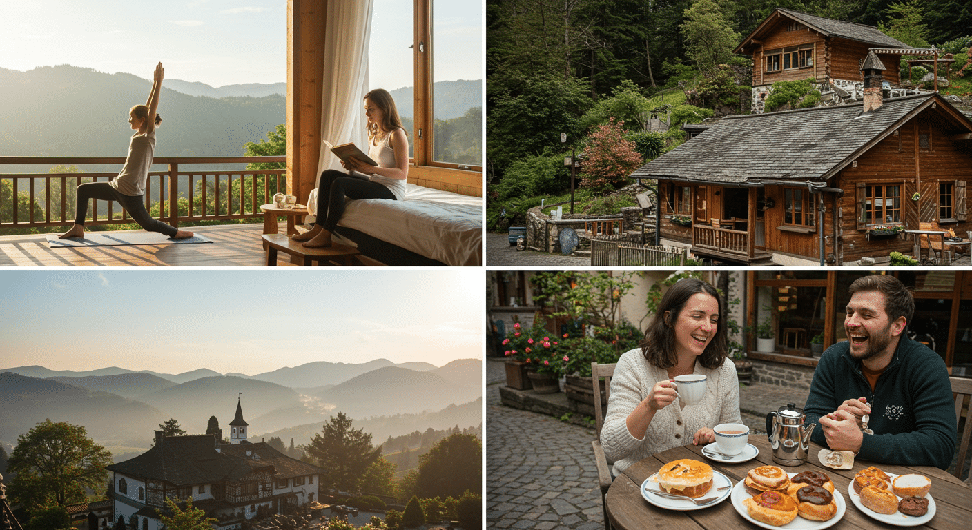 Future outlook of 2025 Travel Trends  
Hidden Gems Destinations  
Wellness Vacation Spots visually represented