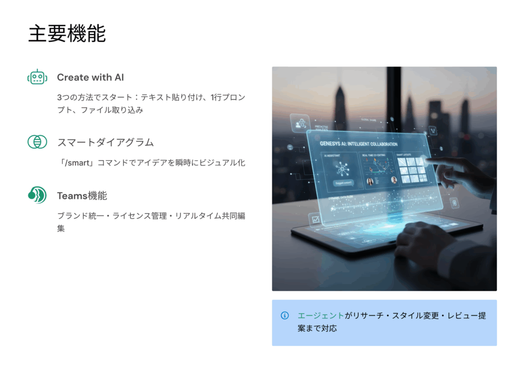 Gamma 3.0の主要機能