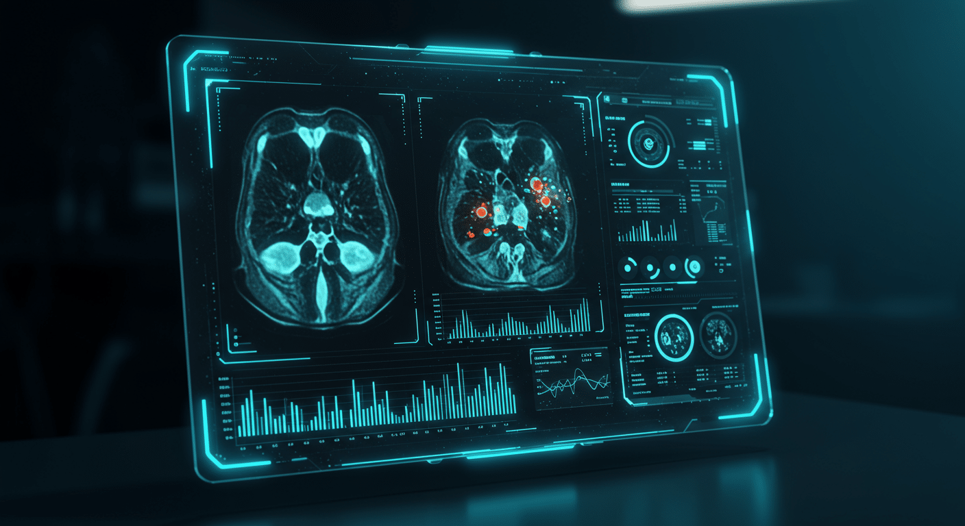 AI and Medical Diagnosis (AI Radiology) AI technology illustration