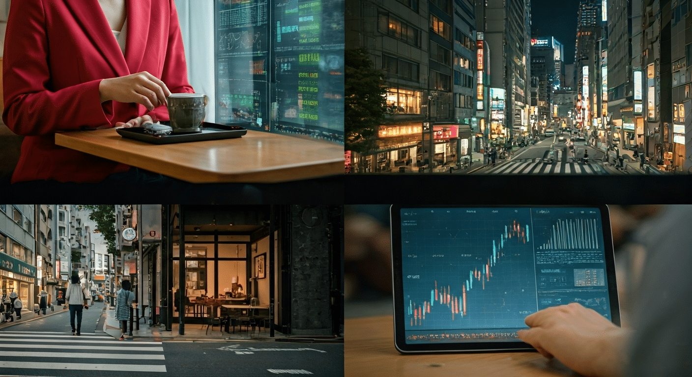 Visual intro to Japanese Stocks Foreign Investment AI Themes and modern lifestyle concept