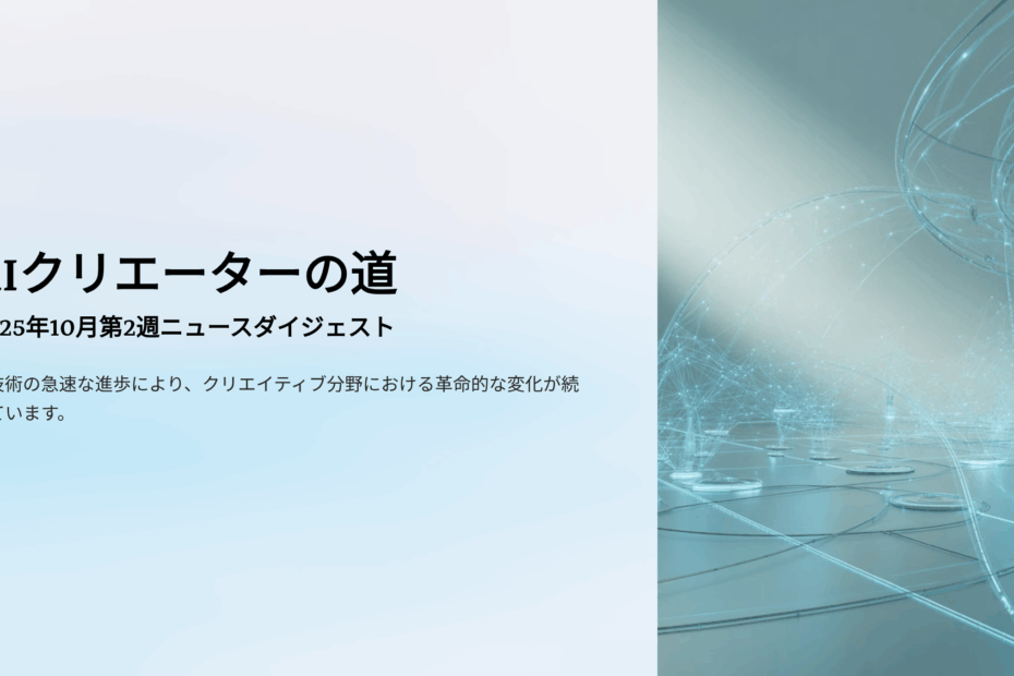 AIクリエーターの道：今週のニュースダイジェスト（2025年10月第2週）