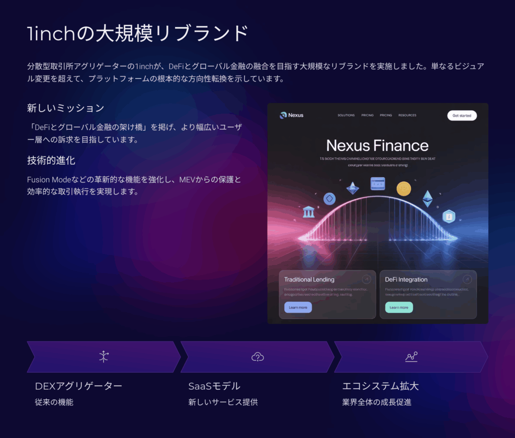 1inchの大規模リブランド：DeFiとグローバル金融の新時代