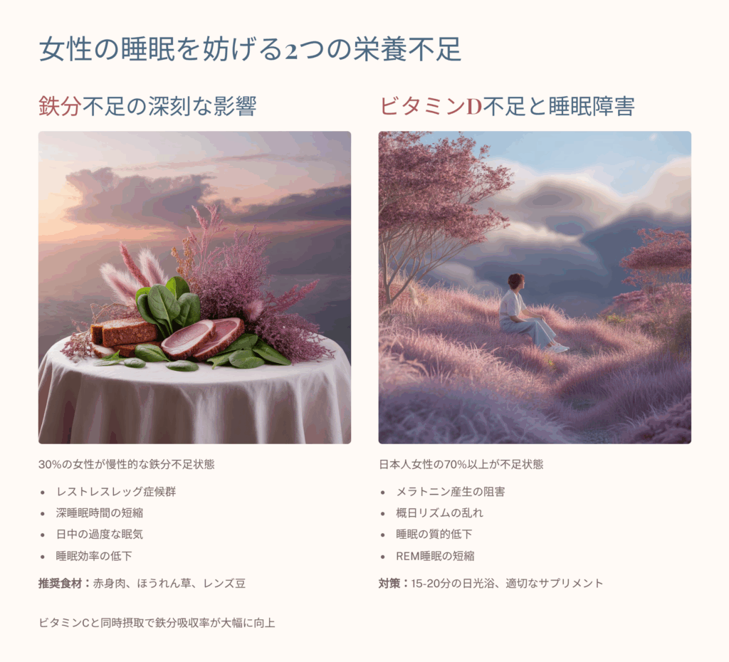 女性の睡眠と栄養不足