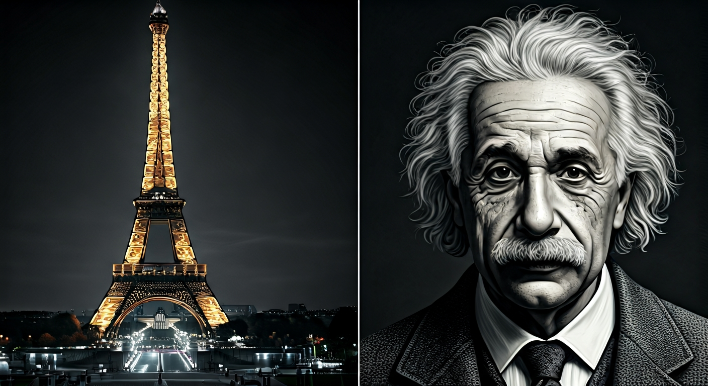 AI Art Precision Test: Can Image Models Nail Einstein, Eiffel Tower, & More?