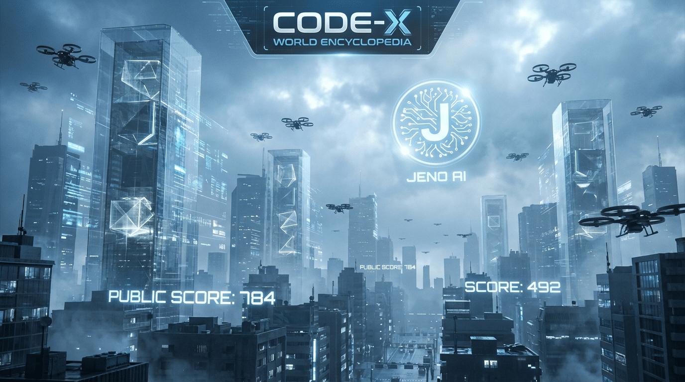 Futuristic city with drones