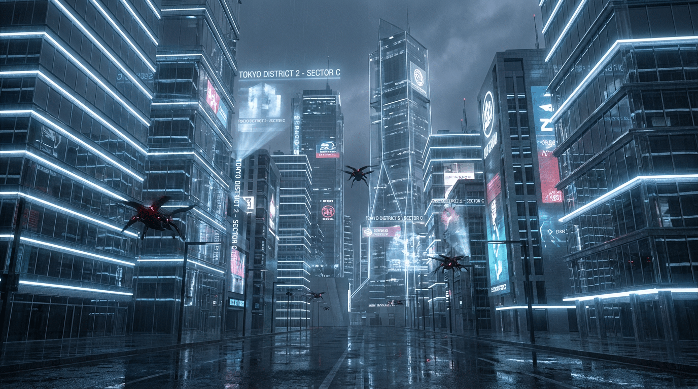 Futuristic city night view